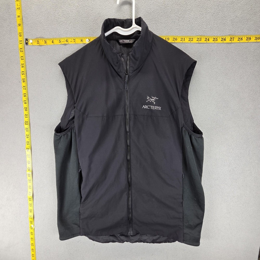 Arc'teryx Vest Mens Large Black Atom LT Nylon Insulated Windbreaker Full Zip